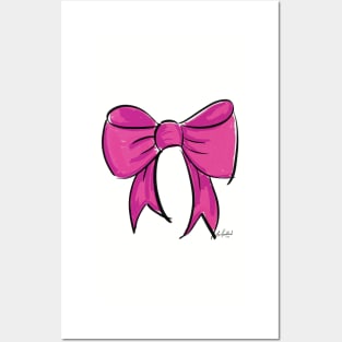 Pink Bow Posters and Art